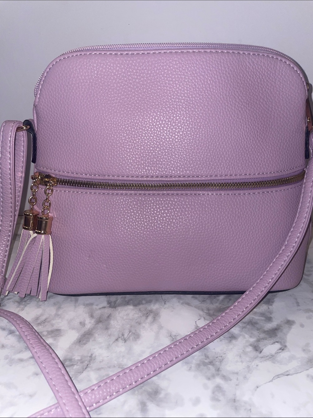 Classic Crossbody Shoulder Bag - Lilac - Picture 7 of 7